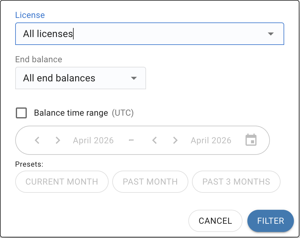 balances example
